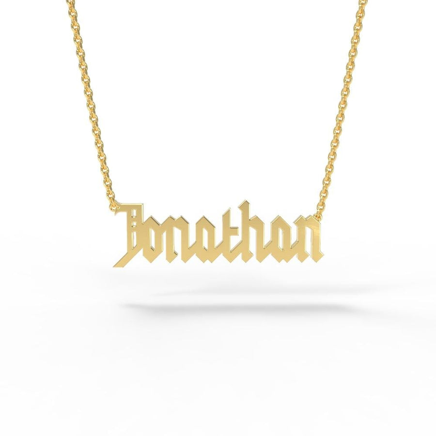 'Old English' Name Necklace