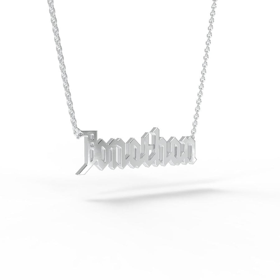 'Old English' Name Necklace
